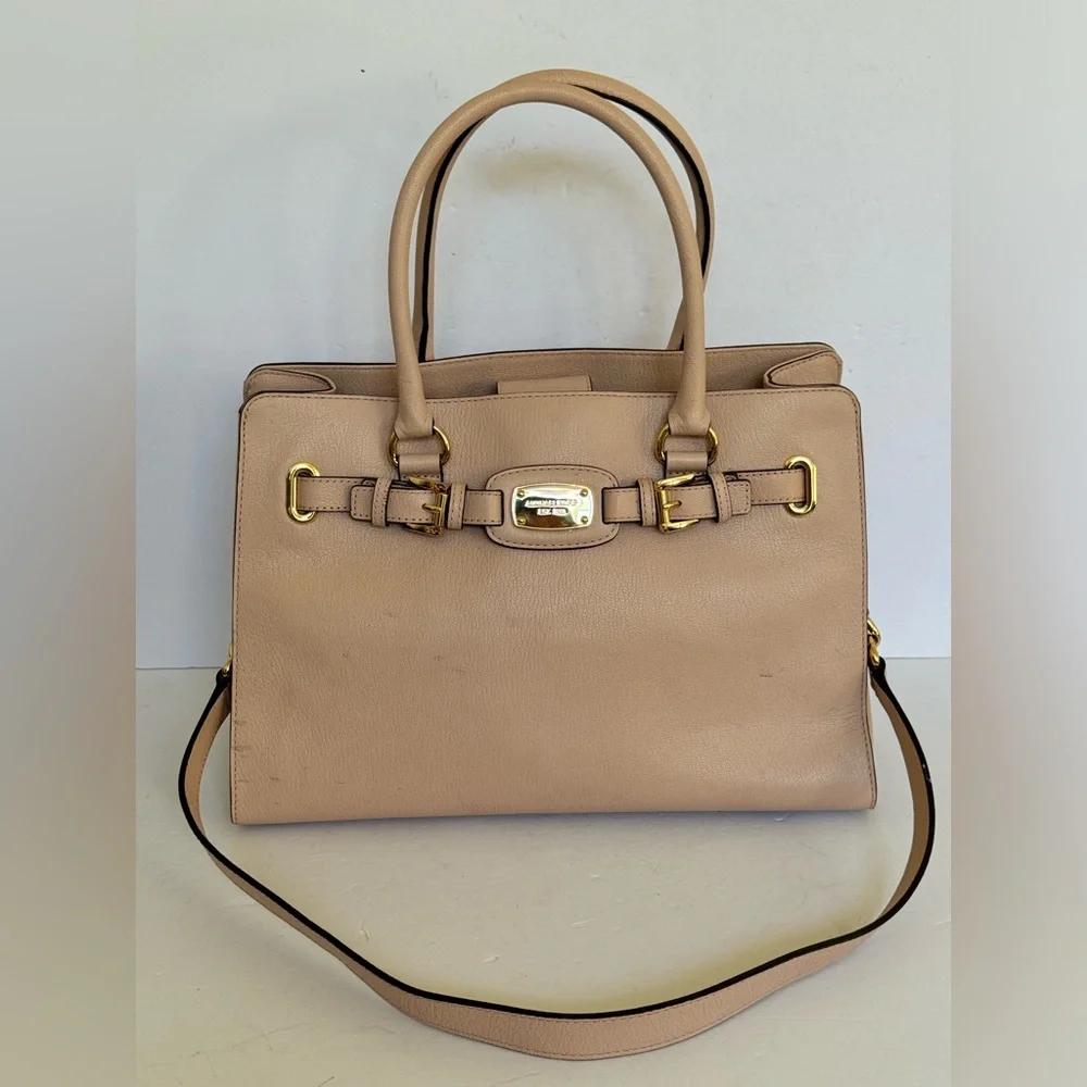 MICHAEL KORS HAMILTON Leather Pink Chain Satchel Crossbody Handbag